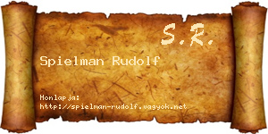 Spielman Rudolf névjegykártya